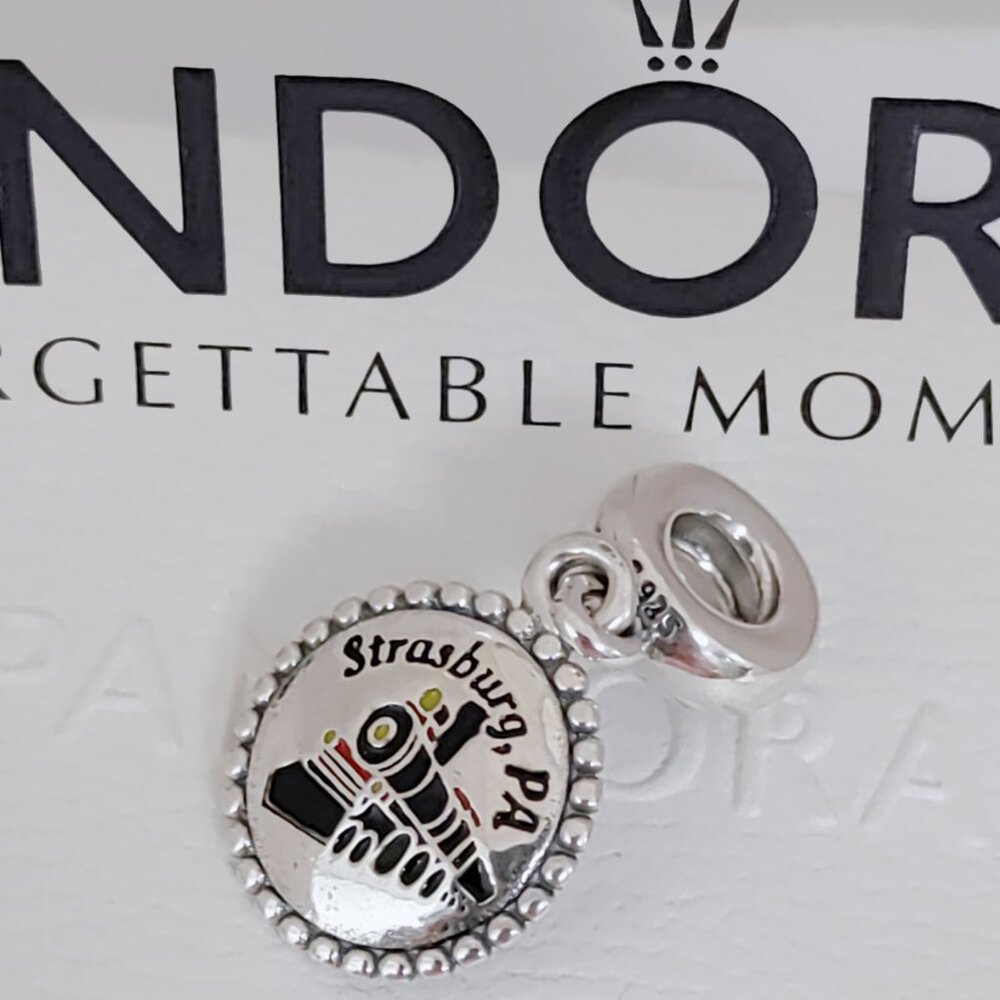 Pandora Strasburg, PA Railroad Dangle Exclusive Travel Destination Charm S925